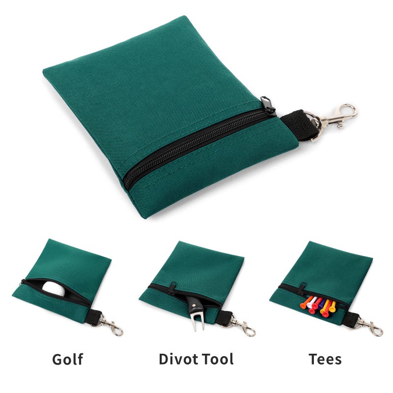 BuyAgain Golf Tee Pouch, 5.62 X 6.87 Inch Professional Zipper Golf Tee/Ball Pouch Bag With Metal Lobster Claw Clip. - Image 5